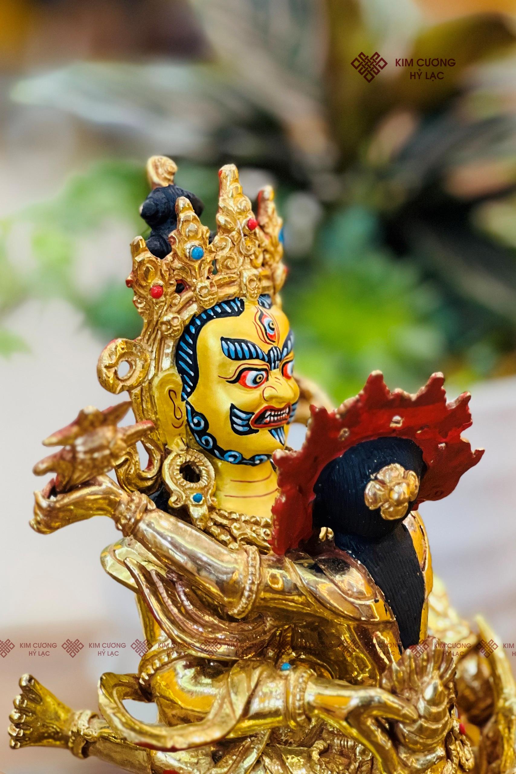 TÔN TƯỢNG HỒNG THẦN TÀI NEPAL ĐỒNG MẠ VÀNG 21CM