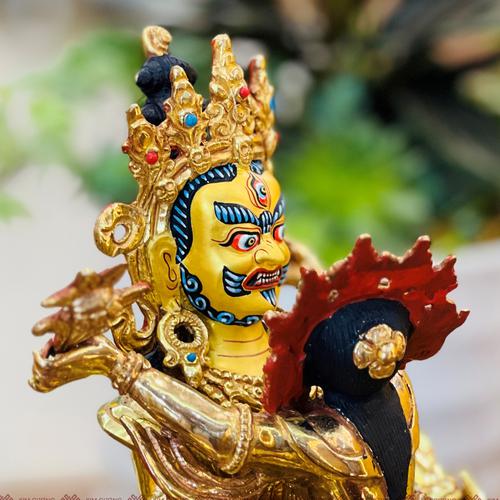 TÔN TƯỢNG HỒNG THẦN TÀI NEPAL ĐỒNG MẠ VÀNG 21CM