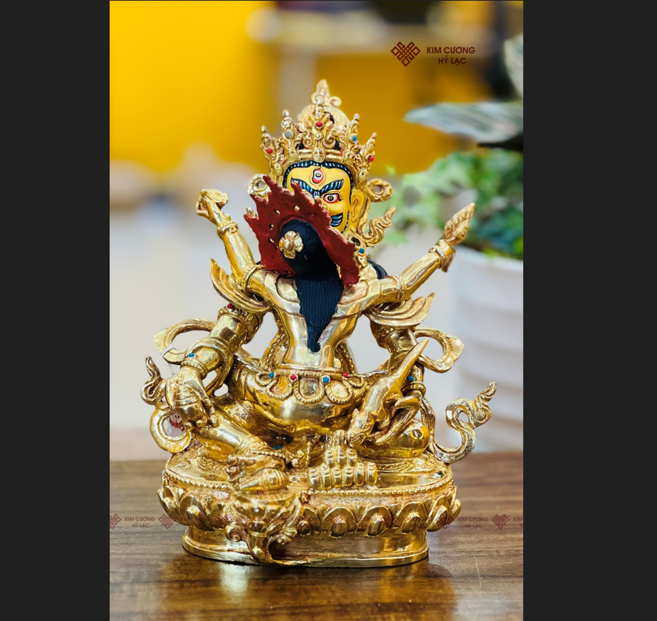 TÔN TƯỢNG LỤC THẦN TÀI NEPAL ĐỒNG MẠ VÀNG 21CM