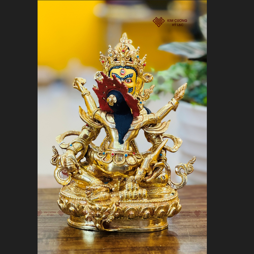 TÔN TƯỢNG LỤC THẦN TÀI NEPAL ĐỒNG MẠ VÀNG 21CM