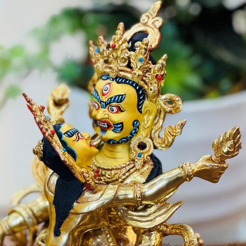 TÔN TƯỢNG LỤC THẦN TÀI NEPAL ĐỒNG MẠ VÀNG 21CM