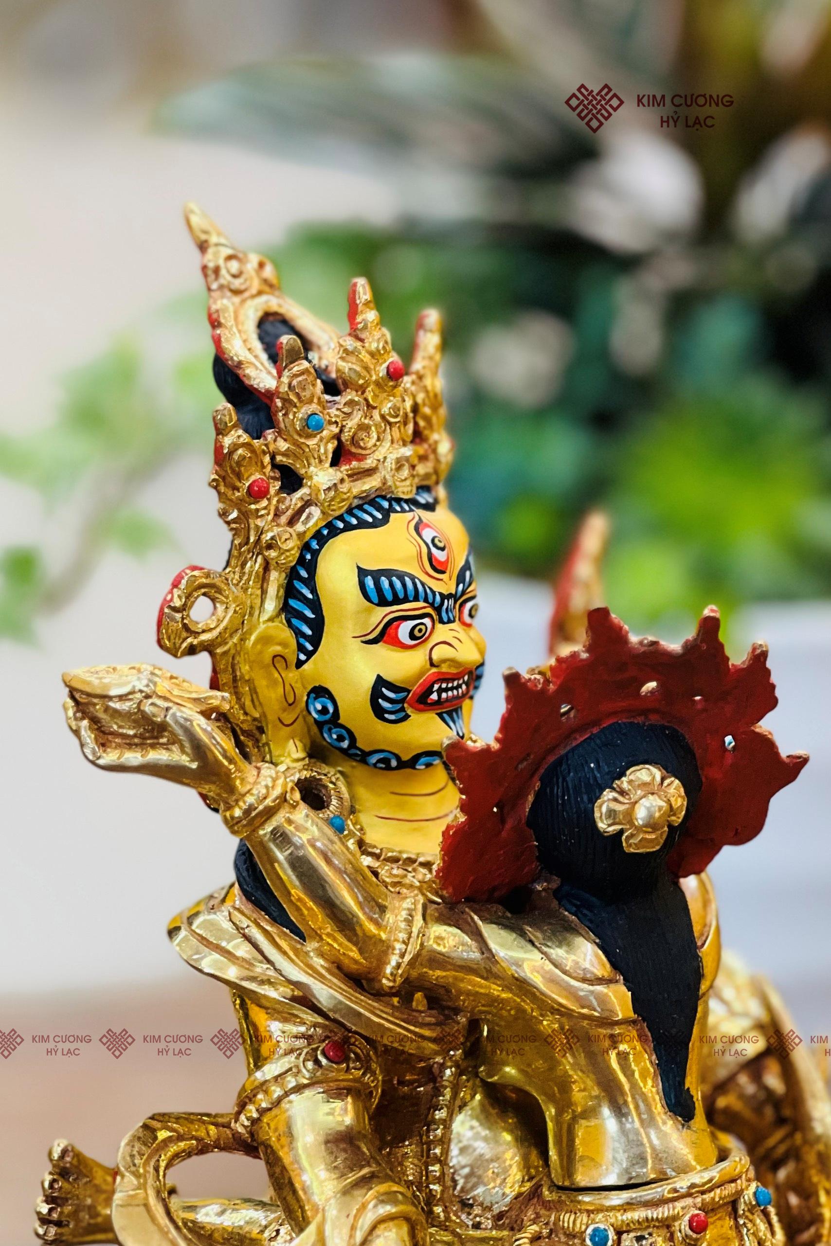 TÔN TƯỢNG LỤC THẦN TÀI NEPAL ĐỒNG MẠ VÀNG 21CM