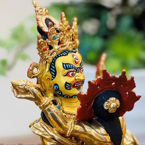 TÔN TƯỢNG LỤC THẦN TÀI NEPAL ĐỒNG MẠ VÀNG 21CM