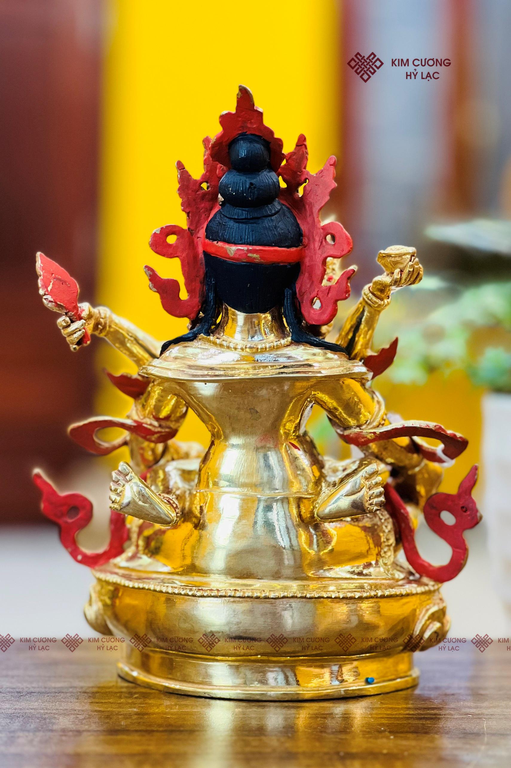 TÔN TƯỢNG LỤC THẦN TÀI NEPAL ĐỒNG MẠ VÀNG 21CM
