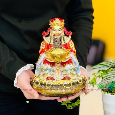 TÔN TƯỢNG THẦN TÀI ĐỒNG VẼ MÀU 20CM M1