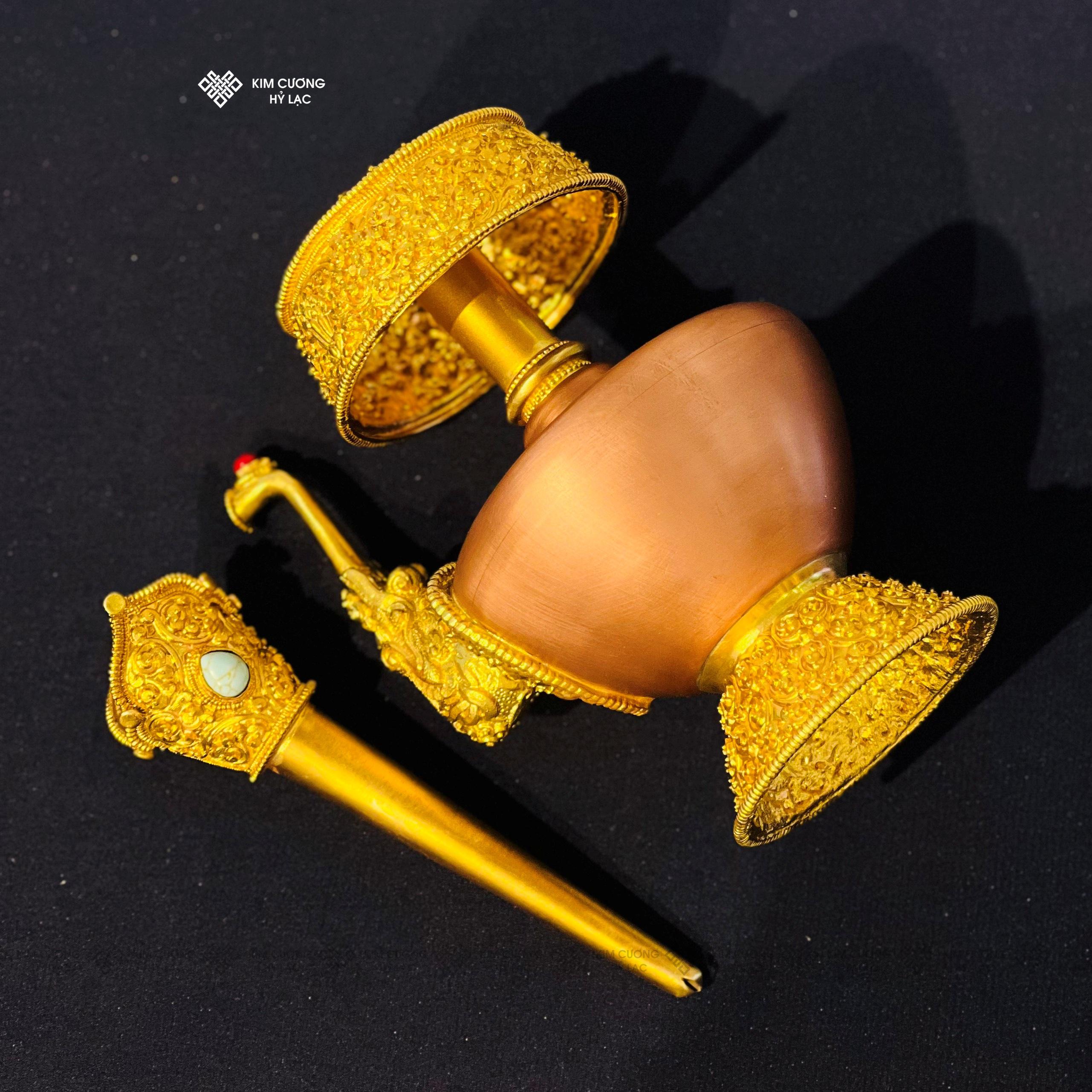 BÌNH SÁI TỊNH ĐỒNG MẠ VÀNG 22CM