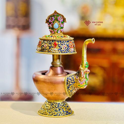BÌNH SÁI TỊNH ĐỒNG VẼ MÀU 22CM