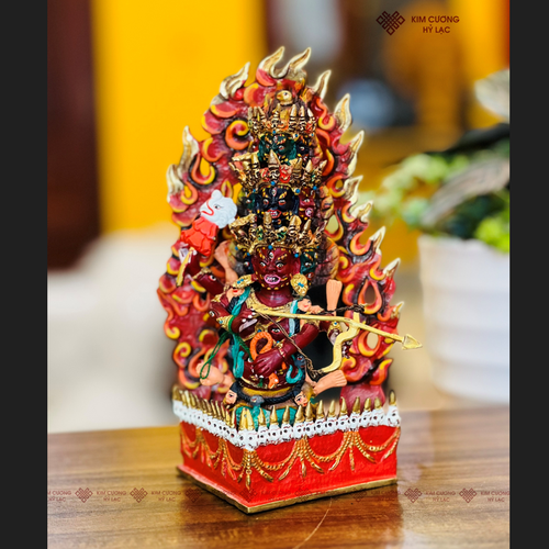 TT HỘ PHÁP RAHULA NEPAL ĐỒNG VẼ MÀU 21CM