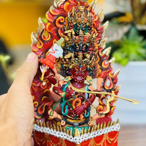 TT HỘ PHÁP RAHULA NEPAL ĐỒNG VẼ MÀU 21CM