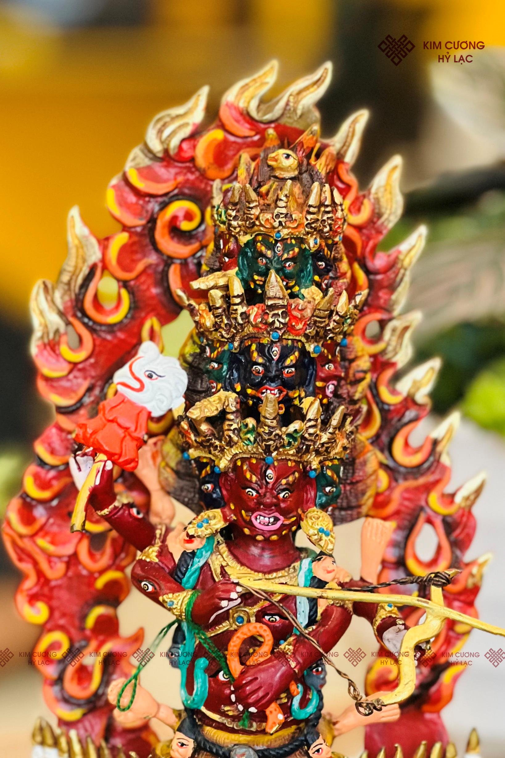 TT HỘ PHÁP RAHULA NEPAL ĐỒNG VẼ MÀU 21CM