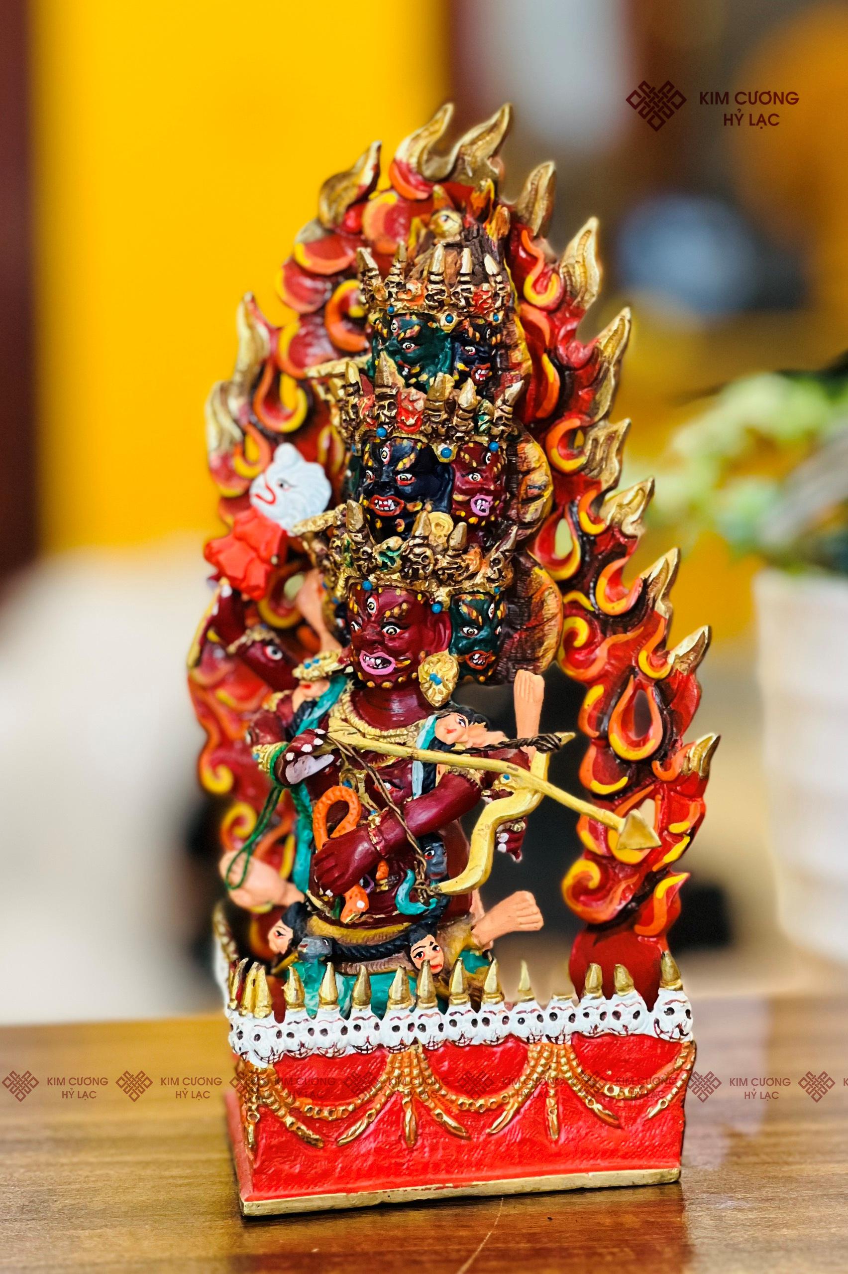 TT HỘ PHÁP RAHULA NEPAL ĐỒNG VẼ MÀU 21CM