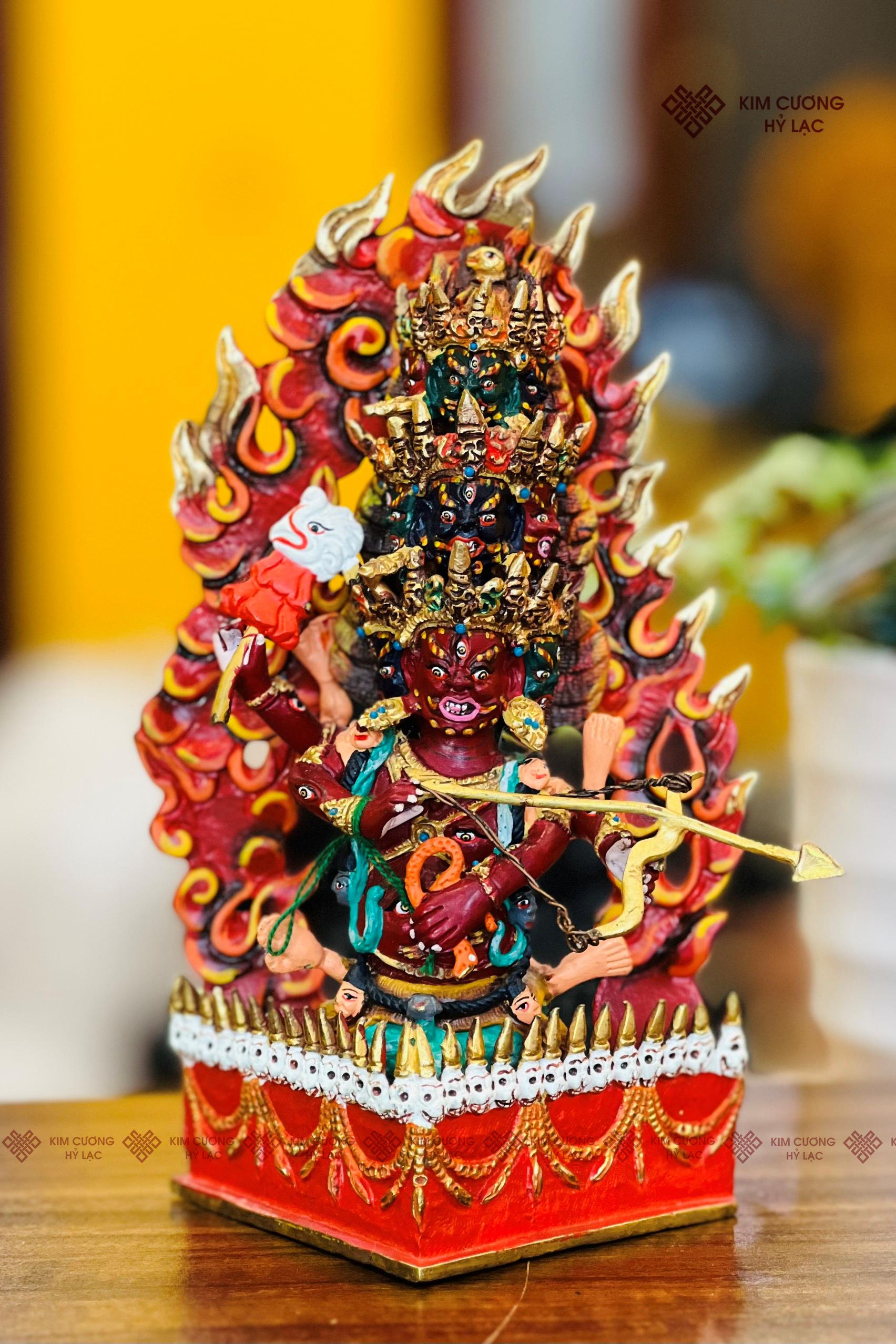 TT HỘ PHÁP RAHULA NEPAL ĐỒNG VẼ MÀU 21CM