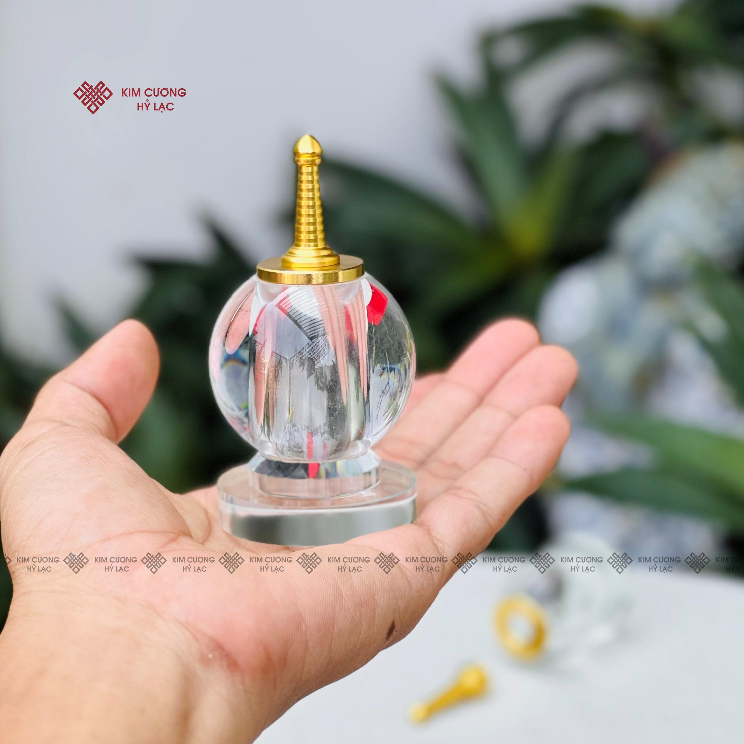 THÁP XÁ LỢI THỦY TINH 8CM - 10CM