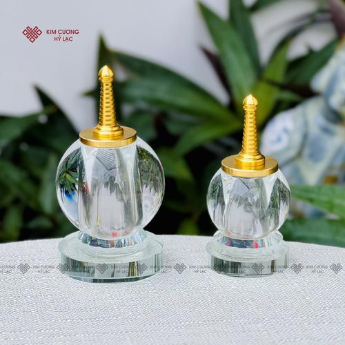 THÁP XÁ LỢI THỦY TINH 8CM - 10CM