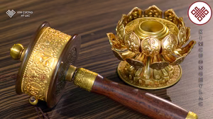 ĐẾ CẮM KINH LUÂN HOA SEN BẰNG ĐỒNG- [KIM CƯƠNG HỶ LẠC] GIÁ ĐỠ PHÁP KHÍ TRANG NGHIÊM VÀ VỮNG CHẮC