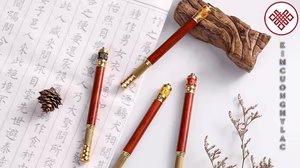 BÚT KINH LUÂN GỖ ĐÀN HƯƠNG - [KIM CƯƠNG HỶ LẠC] PHÁP KHÍ CẦM TAY MANG CHÁNH NIỆM TRÊN TỪNG NÉT CHỮ